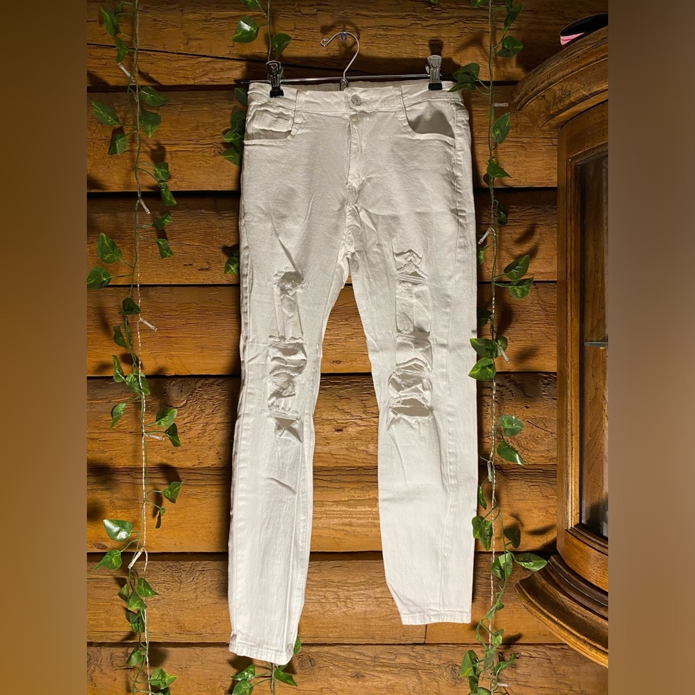 Skinny White Ripped Jeans